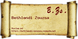 Bethlendi Zsuzsa névjegykártya